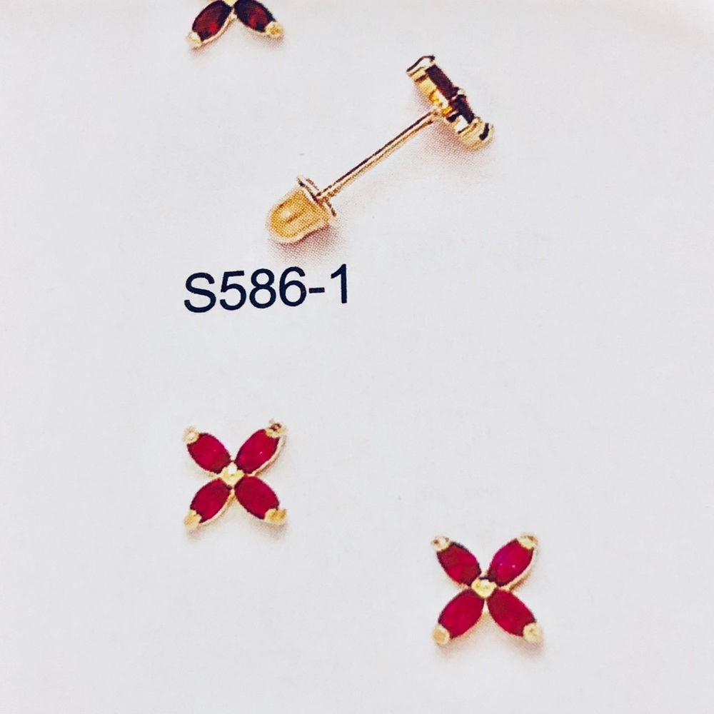 14k Pure Gold Birthstone CZ Earrings for Girls - Picture 6 of 6
